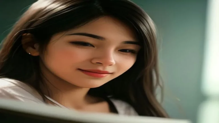 شخص يبتسم وهو يقرأ رسالة على هاتفه في إضاءة جانبية ناعمة